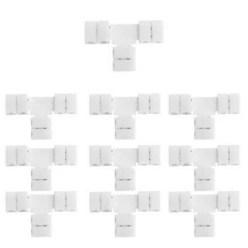 

10pcs/Pack T Shape Solderless Snap Down 2Pin Conductor LED Strip Connector for Quick Splitter Connection of 8mm Wide 3528 2835 S