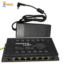 48v120w источника питания и гигабитный POE 6 Порты и разъёмы Мощность Over Ethernet Инжектор для 6 Mikrotik и ubiquiti, режим и режим B Мощность вход