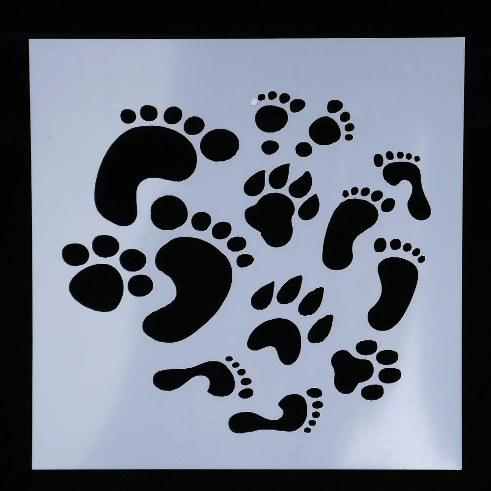 

1PC Footprint Shape Reusable Stencil Airbrush Painting Art DIY Home Decor Scrap booking Album Crafts Free Shipping