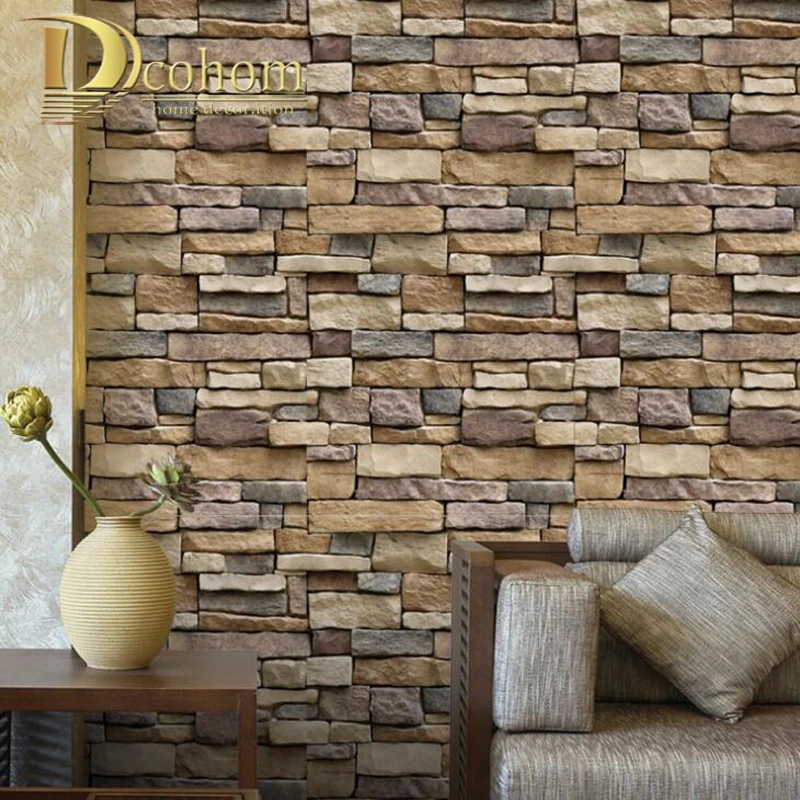 Self Adhesive Wallpaper Vinyl Waterproof Wall Covering Stickers Kitchen Bedroom Living Room Tv Backdrop Rustic Brick Wallpaper Wallpapers Aliexpress