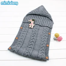 Coton Enveloppe Pour Les Nouveau-nés À Tricoter Motif Chaud Bébé Sacs de Couchage D’hiver Poussette Swaddle Wrap Couvertures Infantile Sac de Sommeil