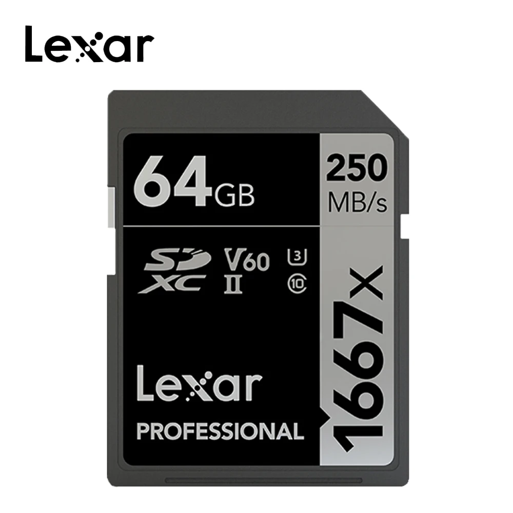 Lexar карты памяти Разъем для SD карты со шлейфом 64 gb 128 gb SDXC UHS-II U3 карта памяти SD 256 gb высокая скорость 250 МБ/с. для цифровых зеркальных/HD камера