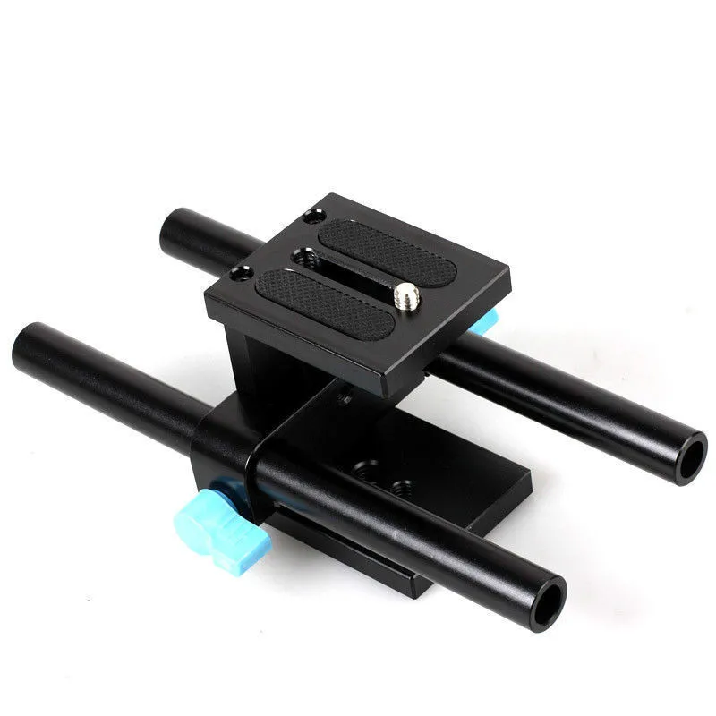 

15mm Rail Rod Support System Baseplate Mount For DSLR Follow Focus Rig 5D2 5D3