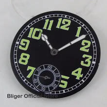 Подходит для приблизительный срок поставки: 6498 ST3620 ручной завод часы Запчасти 35 мм Черный стерильные циферблат часы циферблат+ светящиеся стрелки