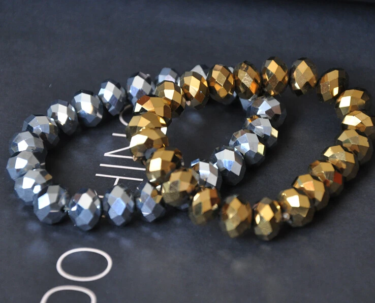FishSheep 8 мм хрустальные бусины браслеты унисекс серебро/золото Цвет эластичный камень в виде бисера браслеты и браслеты Bijoux модные ювелирные изделия