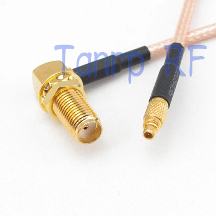 

10pcs 6in MMCX male plug to SMA female right angle RF adapter connector 15CM Pigtail coaxial jumper cable RG316 extension cord