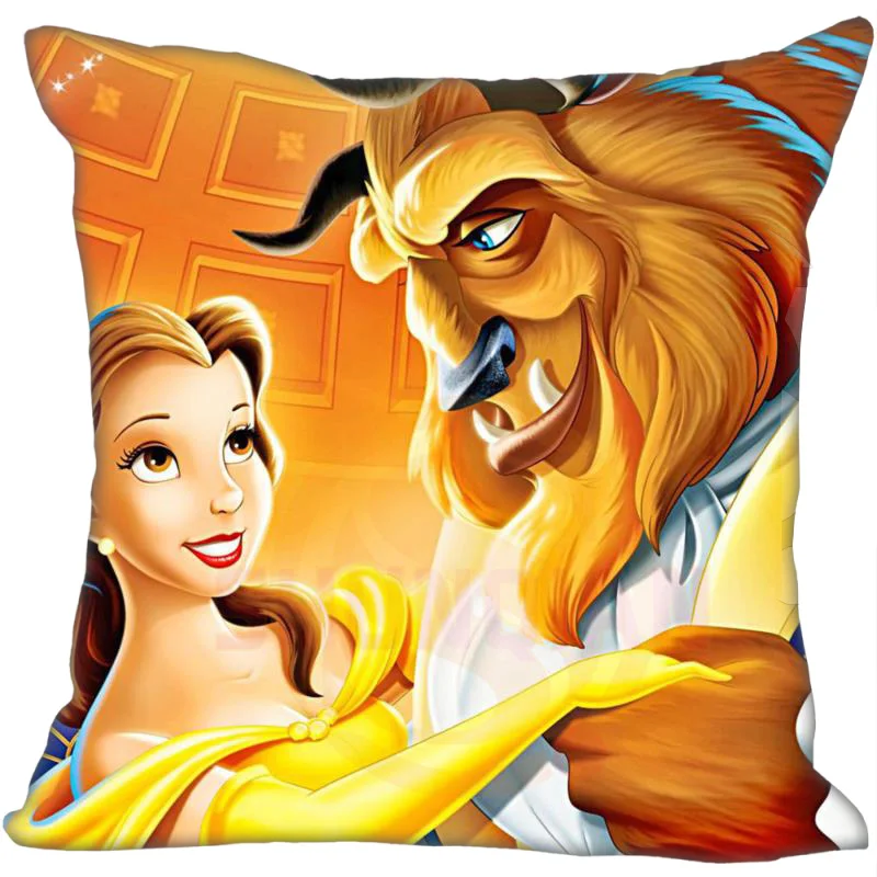 

G0909-20 Best Throw Pillow Case Beauty and the Beast 35x35 cm Bestative pillow Cover One sides