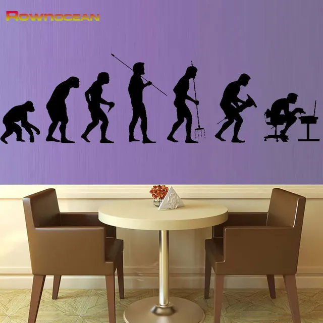 Rownocean Human Evolution Wall Decorations Video Stickers For Rownocean Human Evolution Wall Decorations Video Stickers For Living Room Decals Mural Home Posters