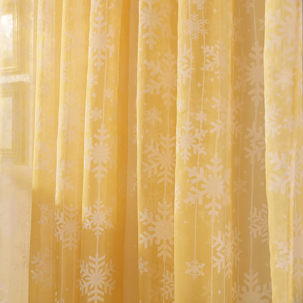 1 шт., рождественские шторы со снежинками, тюль, для обработки окна, вуаль, драпировка, балдахин, для дома, элегантные и романтичные занавески, 80*200 см#1122 A2
