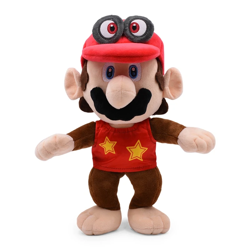 28CM Red eye Kong Супер Марио Одиссея свадебное платье Луиджи Принцесса Персик Йоши Дидди Конг 3D Land Bone Куба Дракон Темный Боузер плюшевый Купа игрушки - Цвет: 28CM Red eye Kong