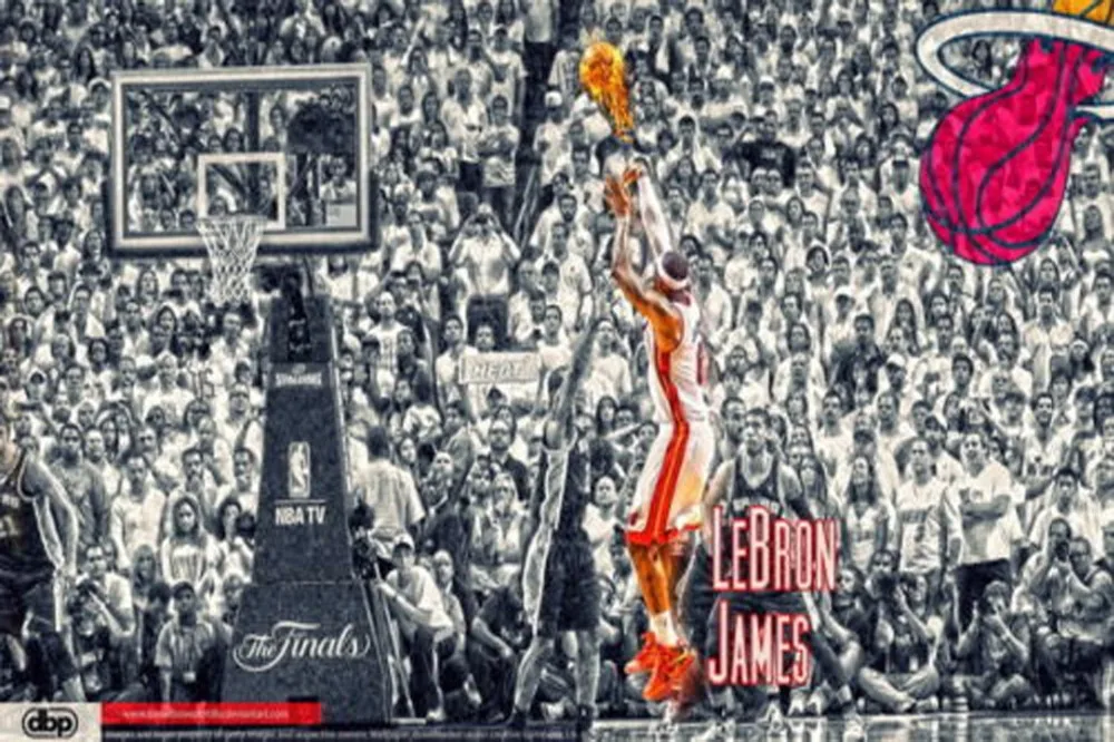 1002 Майами Хит Леброн Джеймс MVP чемпионов-2013 финал НБА-настенный Стикеры Книги по
