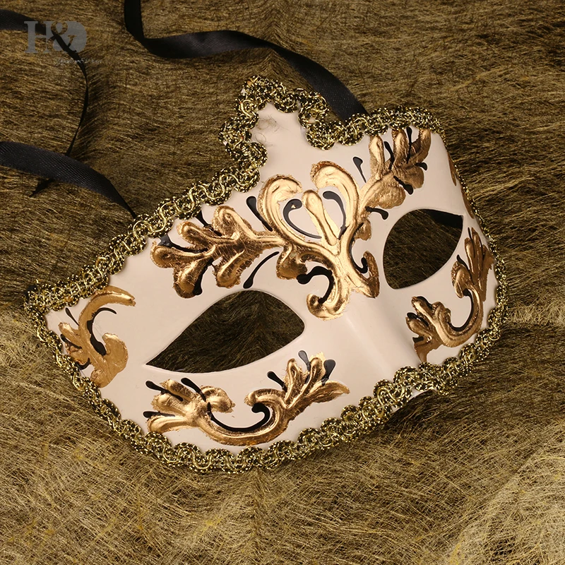 H& D ручная роспись вольто смолы музыка Венецианская маска Шут Маскарад стены маска карнавальный костюм Fanshaped маска Mardi Gras Декор