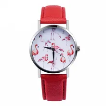 font b Womens b font Quartz font b Watches b font 1 PC Flamingo Pattern