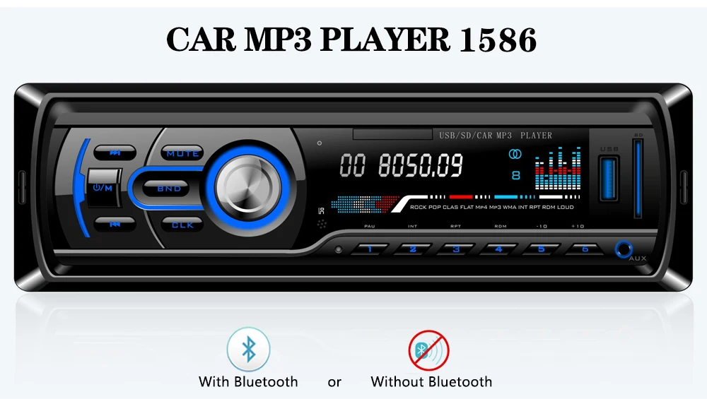 LTB FM автомобильный радиоприемник с Bluetooth стерео автомагнитола FM/USB/SD/AUX-в MP3-1581 приемник 12 V в тире магнитола 1 din Автомобил