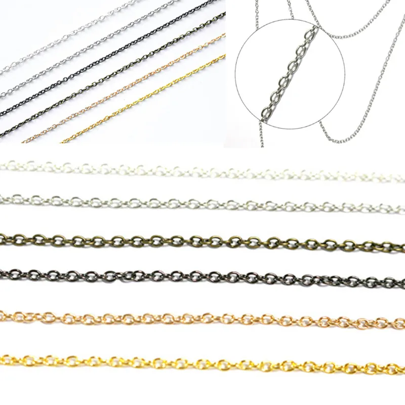 

0.6/ 0.7mm Length 2 m Gold Silver Bronze Nickel Plated Chains Link for DIY Craft Necklaces Bracelet Jewelry Making Accessories