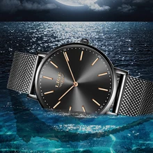 Women's Fashion Dress Quartz Watch 30ATM LIGE Brand Luxury Black Gold Mesh Strap Bracelet Ladies Watches Gifts Relogio Feminino