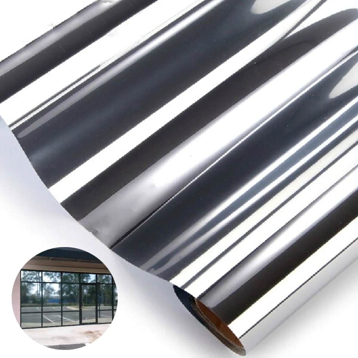 Meigar 150X50cm Silver Glass Window Film Static Cling Solar Reflective
