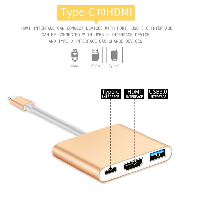 USB C концентратор к HDMI адаптер Тип C USB 3,1 хаб USB-C к USB3.0/HDMI/VGA/PD Зарядное устройство адаптер для нового Macbook pro Тип-c USB hub