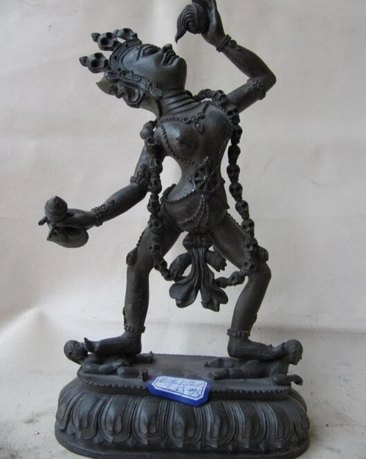

150401 S1007 11"Tibet 100% Pure Bronze Vasya-Vahravarahi Feminine Divinities Buddha Statue