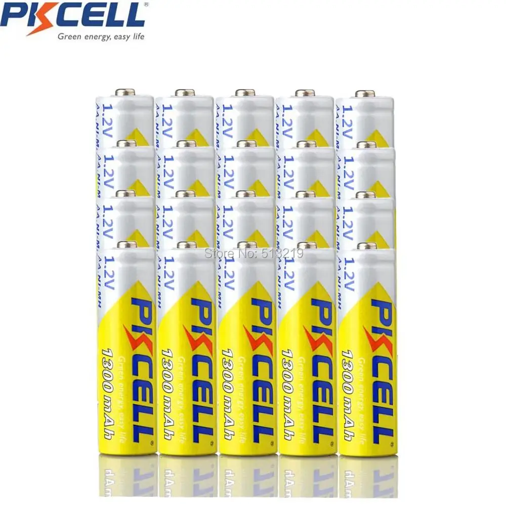 20 шт. PKCELL NIMH батареи AA 1300MAH 1 2 v Ni MH аккумуляторная батарея 2A pilas recargables aa для KTV