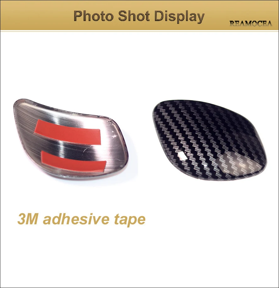 Reamocea 2Pcs Carbon Fiber Gear Shift Knob Gear Head Protection Cover Sticker For VW Golf 7 GTI MK7 2013 2014 2015 2016 - 2018 (11)