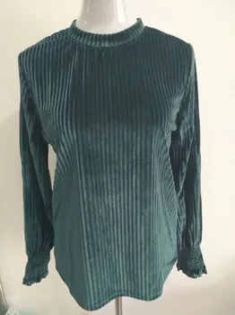 

Lady's shirt Golden velvet long-sleeved autumn , small shirt, large