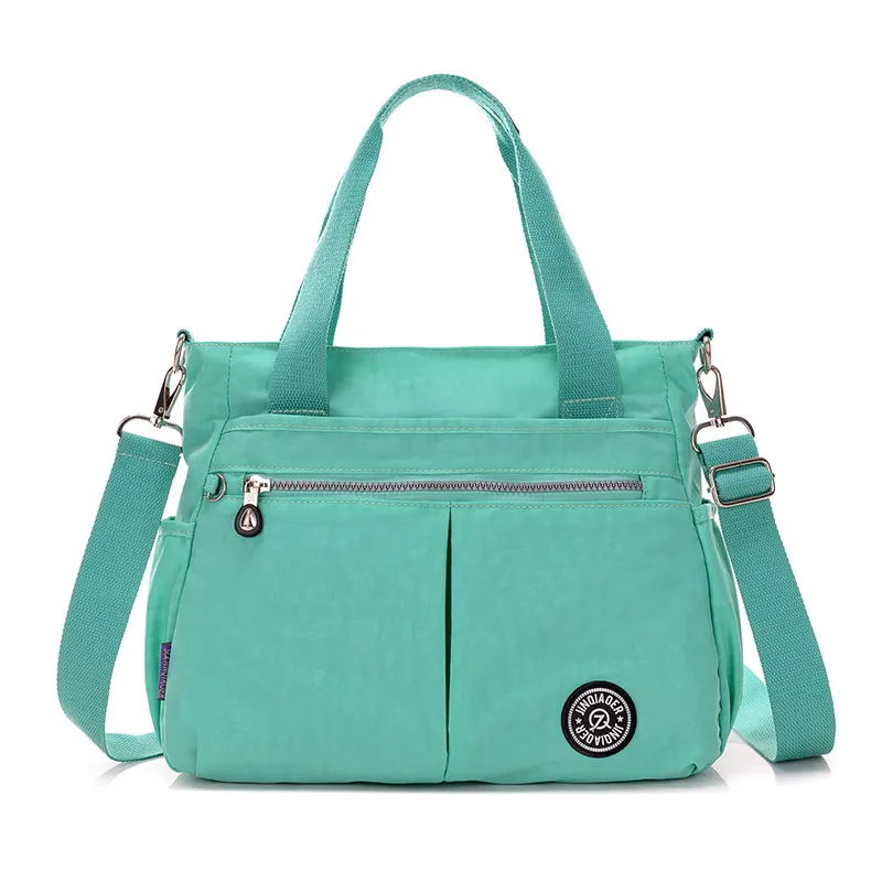 Брендовые Аутентичные сумки через плечо женские дорожные сумки размера плюс многофункциональные водонепроницаемые нейлоновые сумки-мессенджеры - Цвет: Светло-зеленый