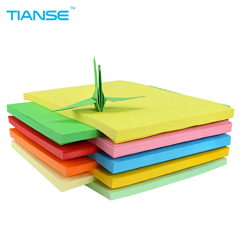 

TIANSE A4 Color copy paper with White double sided coloured handmade Folding DIY paper cut craft origami printing document file