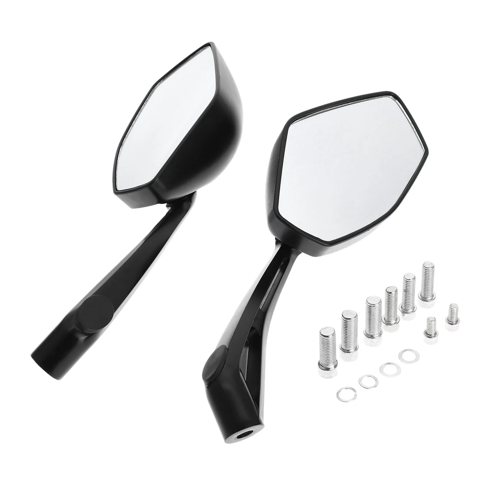 Universal Motorcycle Rearview Mirrors Rear View Side Mirror 8mm 10mm black