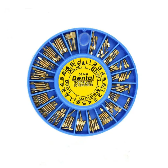 Buy Dental 24K Gold Plated Screw Post 120pcs&2Key