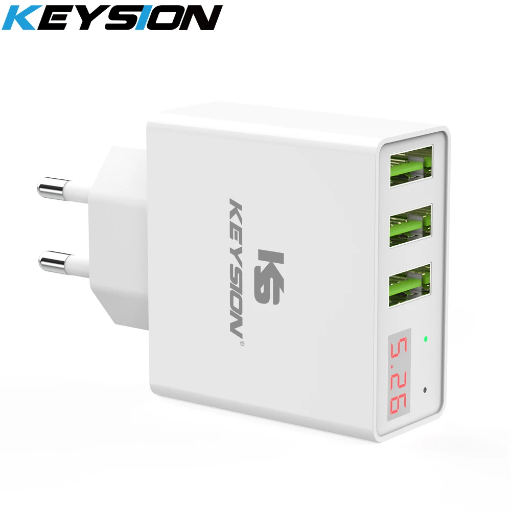 Светодиодное Цифровое зарядное устройство KEYSION с 3 USB портами универсальное