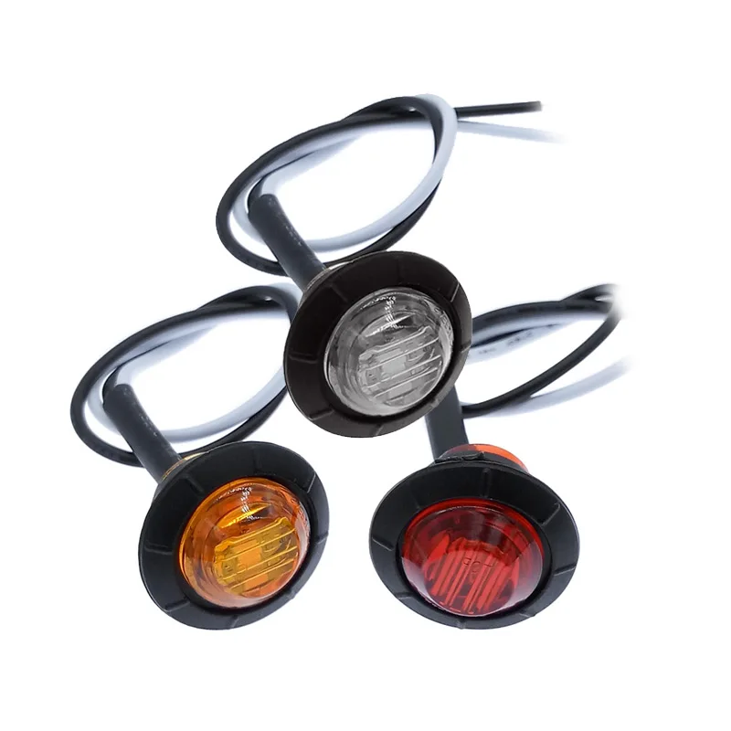 

Trailer Led side marker lights 12V-24V indicator light trucks round amber LED light signal lamp red yellow