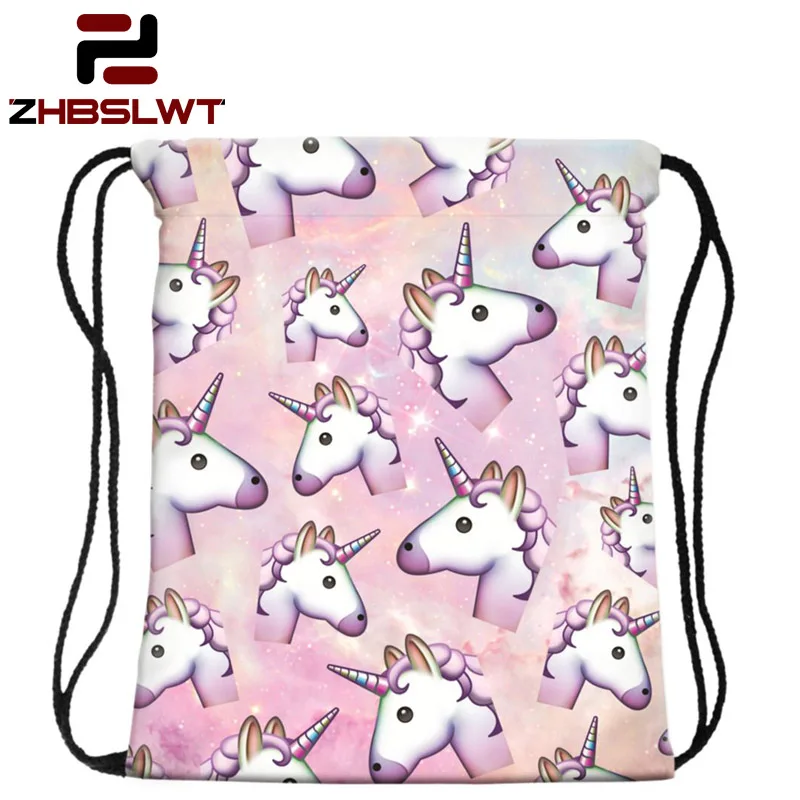 

ZHBSLWT New Fashion Women Unicorn Backpack 3D Printing Travel Softback Women Mochila Drawstring Bag School Girls Backpacks-001