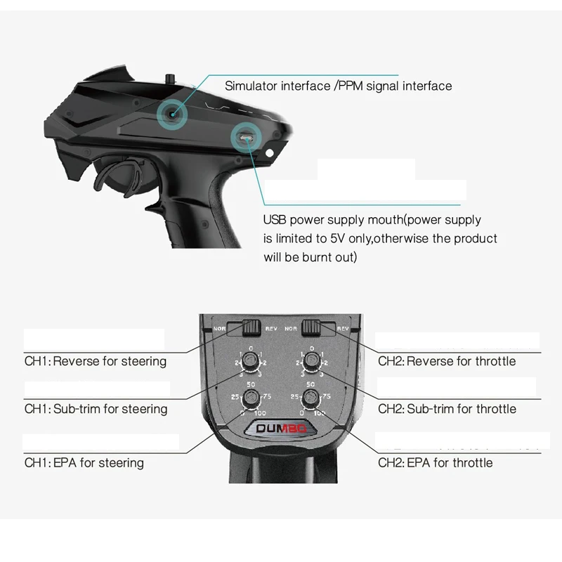 2019New-DUMBORC-X6-6CH-2-4G-RC-Radio-Controller-Transmitter-with-Mixed-Mode-Gyro-Receiver-for (1)