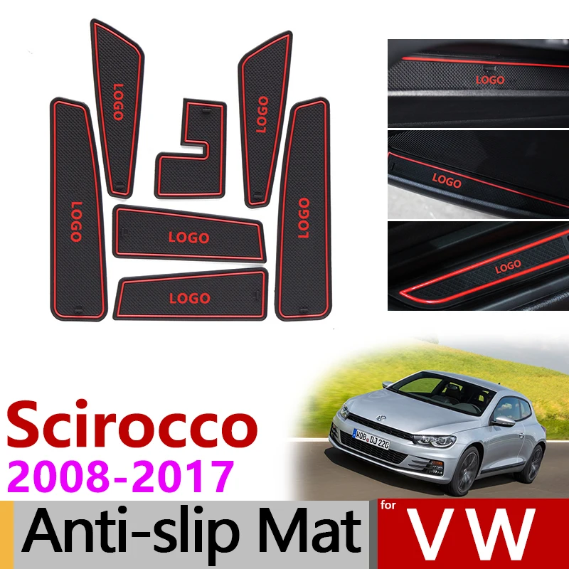 

Anti-Slip Rubber Gate Slot Cup Mat for VW Scirocco R GTS Accessories Volkswagen 2008 2009 2010 2011 2012 2013 2014 2015 2016