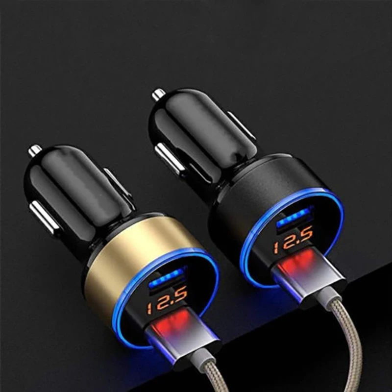 

Powstro 3.1A Dual USB Car Charger Adapter Digital LED Voltage/Current Display Auto Vehicle Metal Charger For Smart Phone/Tablet