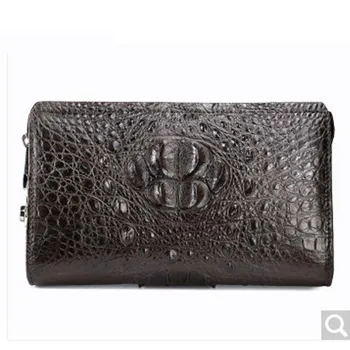 

fasiqi Men's leather handbags with password lock crocodile bag business leisure hand bag zipper bag men large capacity alligator