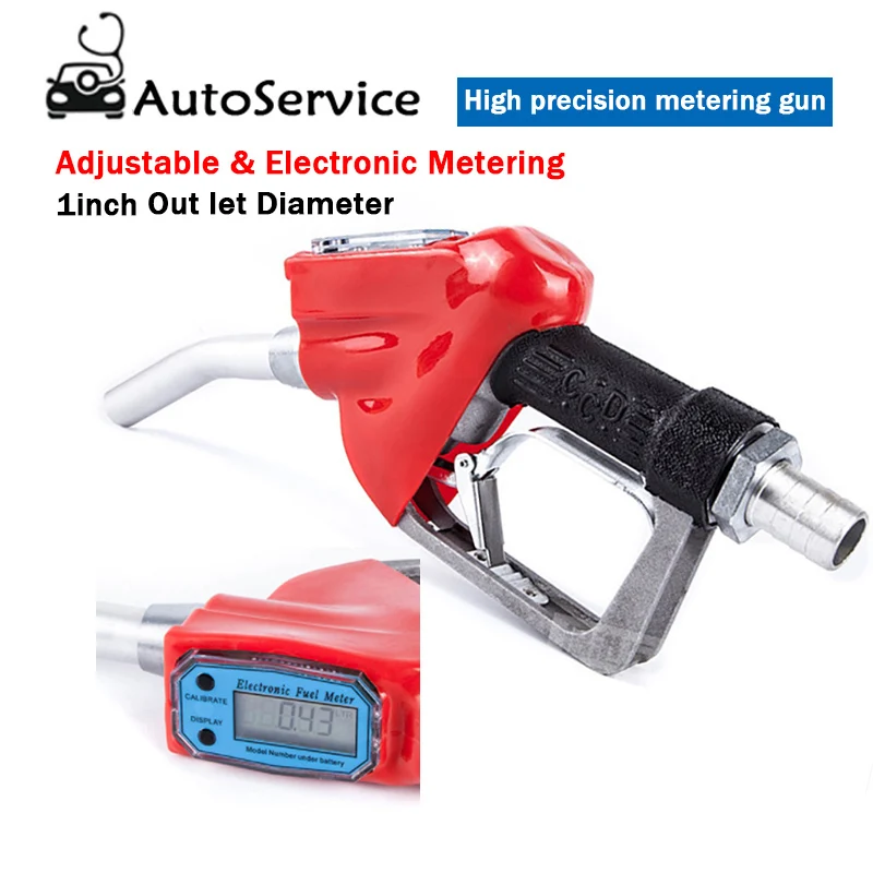 

High Precision Digital Flow Meter Indicator Fuel Gasoline Petrol Oil Refueling Gun Nozzle Aluminum Gas Station Refuel Injection