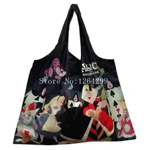 Новая Мода Алиса в стране чудес женщина девушки большой нейлон Мультфильм сложенный хозяйственные сумки для ребенка en
