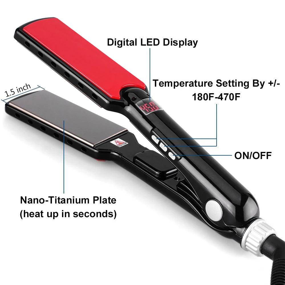 spesifikasi MCH 470F Suhu Tinggi Lebar Piring Keratin Meluruskan Besi Alat Styling Titanium Pelurus Rambut Profesional Flat Iron Beli MCH 470F Suhu Tinggi Lebar Piring Keratin Meluruskan Besi Alat Styling Titanium Pelurus Rambut Profesional Flat Iron