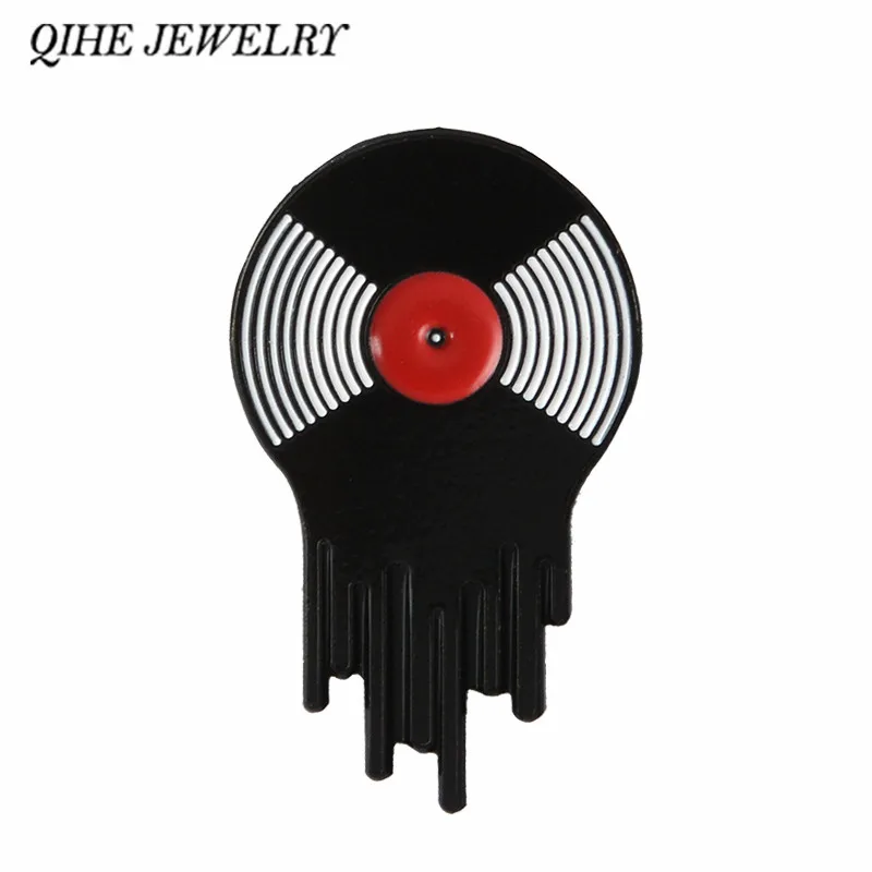 

QIHE JEWELRY Record Player Enamel pins Music Icon Sign Symbol Audio player Lapel pins Badges Gift for music lover
