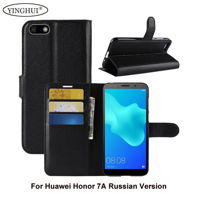 

For Huawei Honor 7A Russian Version 5.45 " Case Flip PU Leather Stand Cases For Honor 7A Russian Version Card Holder Phone Bag