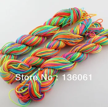 

Diameter 1mm x25M Colored Nylon Thread Chinese Knot Bracelet Braided Cord DIY Jewelry Findings Handmade Gift Accessories 5PCS
