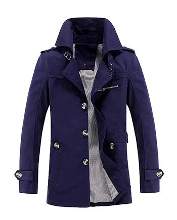 HCXY, брендовая одежда, мужская куртка, весна и осень, Мужская ветровка, повседневные, вареные, длинные пальто, мужские хлопковые куртки, парка для мужчин - Цвет: blue
