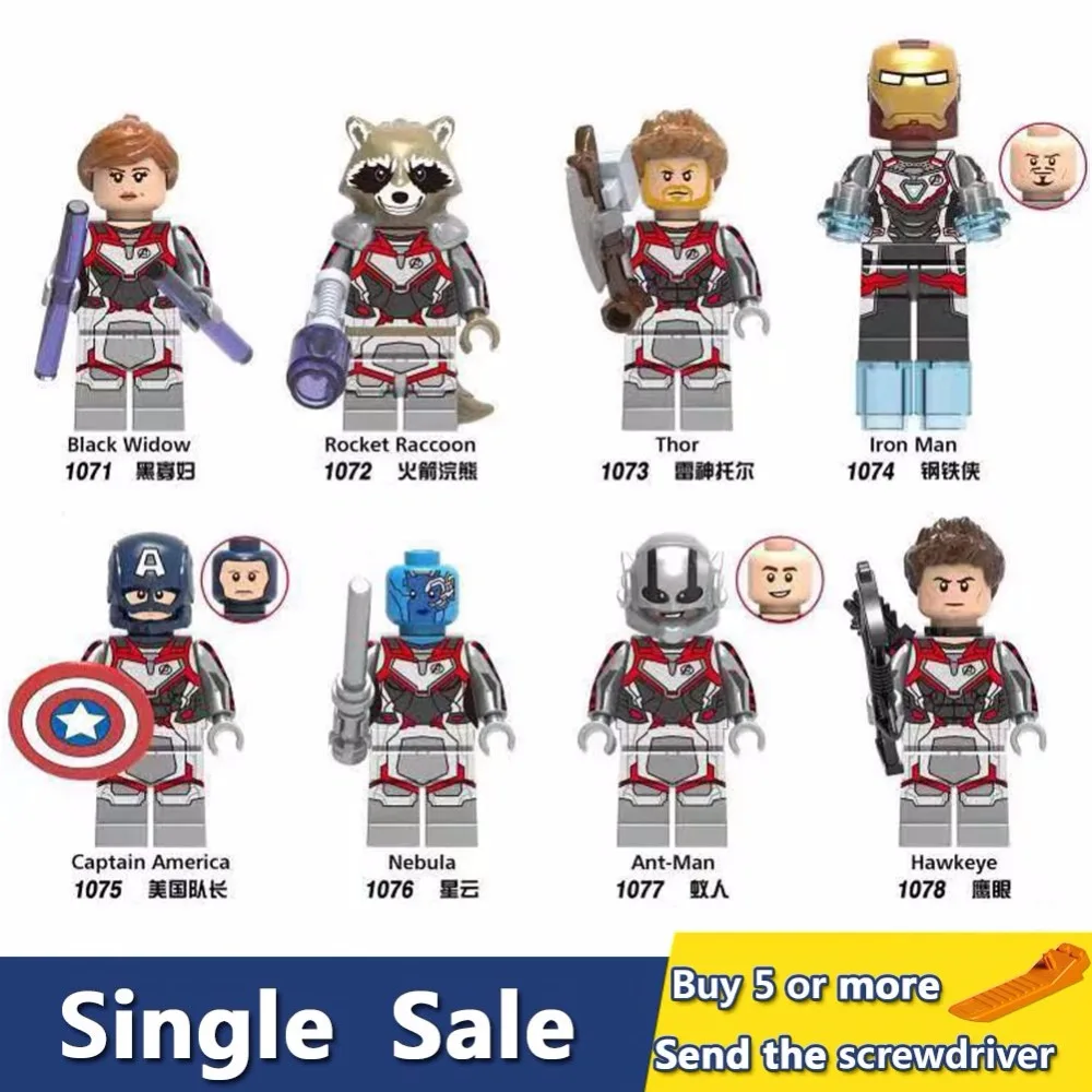 

Avengers 4 Endgame LegoINGLY Thanos Thor Captain marvel Black Widow Nebula Hulk Building Blocks figures Toys for children gifts