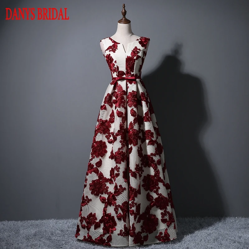 

Floral Long Evening Dresses Party A Line Women Custom Made Formal Evening Gowns Dresses On Sale abendkleider