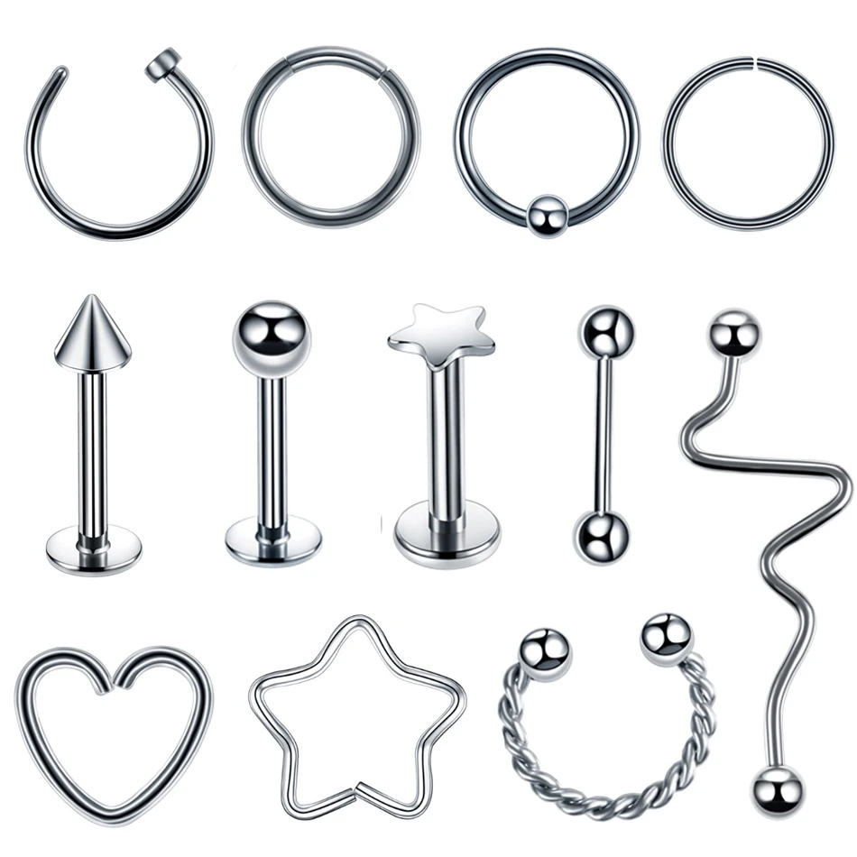 

NEW Steel Fashion Circular Bead Rings Horseshoe Eyebrow Tongue Nose Hoop Piercing Labret Stud Ring Ear Cartilage Tragus Jewelry