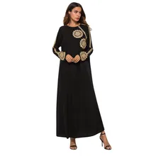 Модное мусульманское платье абайя Исламская одежда для женщин джилбаб джеллаба вышивка Длинное Макси платье джилбаб Дубай, кафтан, исламский 5,3