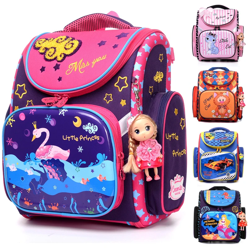 melhor NOVO 2018 Dos Desenhos Animados Saco de Escola Meninas Ortopedicas Mochila Crianças Mochila Mochila Escola Primária para Meninos À Prova D Água Grau 1 4