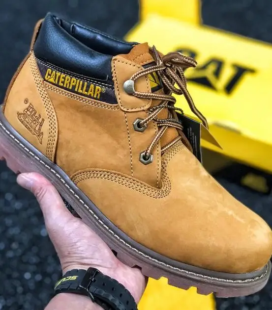 Мужские Caterpillar CAT широкий стальной носок защитная Рабочая обувь тренер сапоги